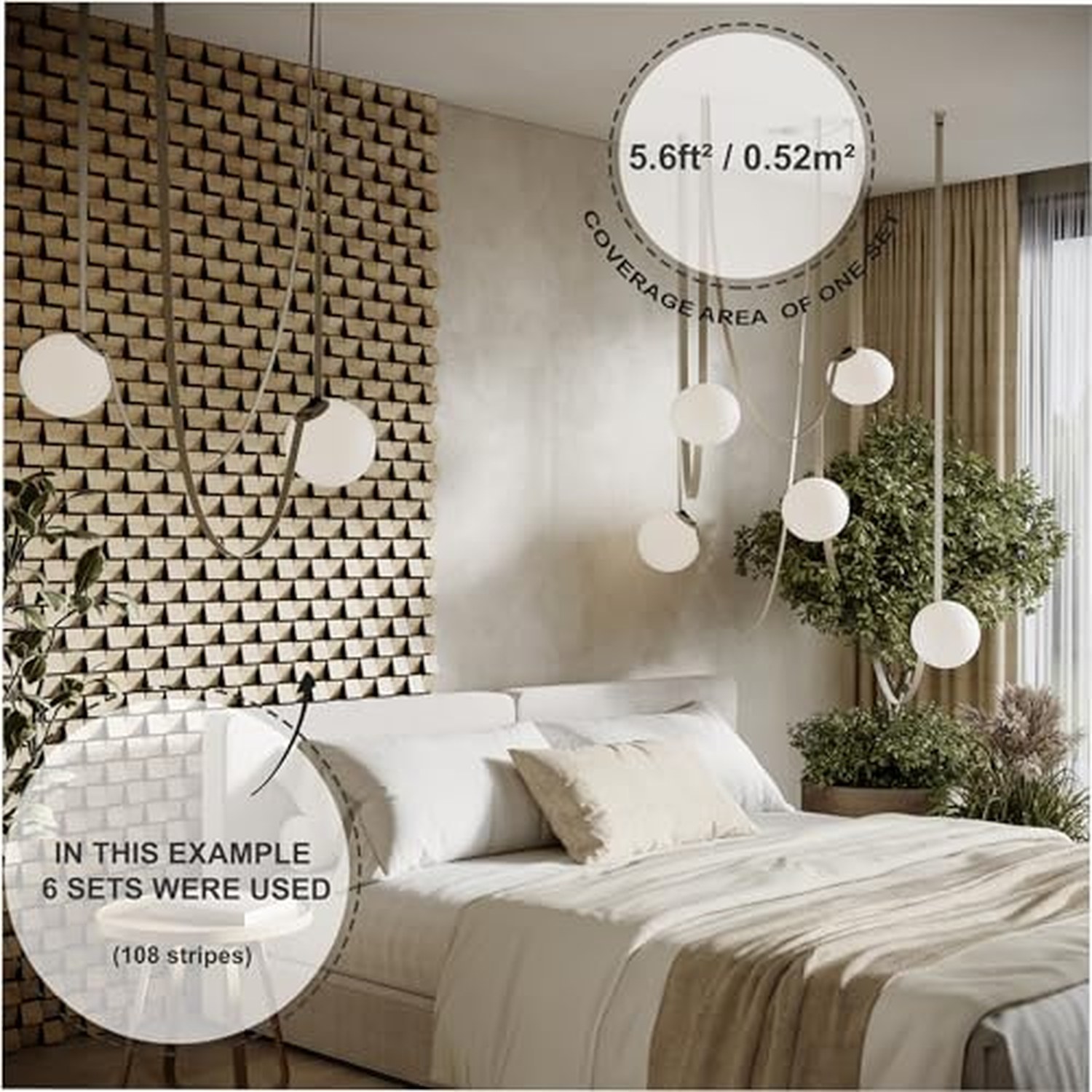 18-Pack Acoustic Slat Wall Stripes, Wooden HDF Decorative Diffuser - Oak (ZARINA) — image 2