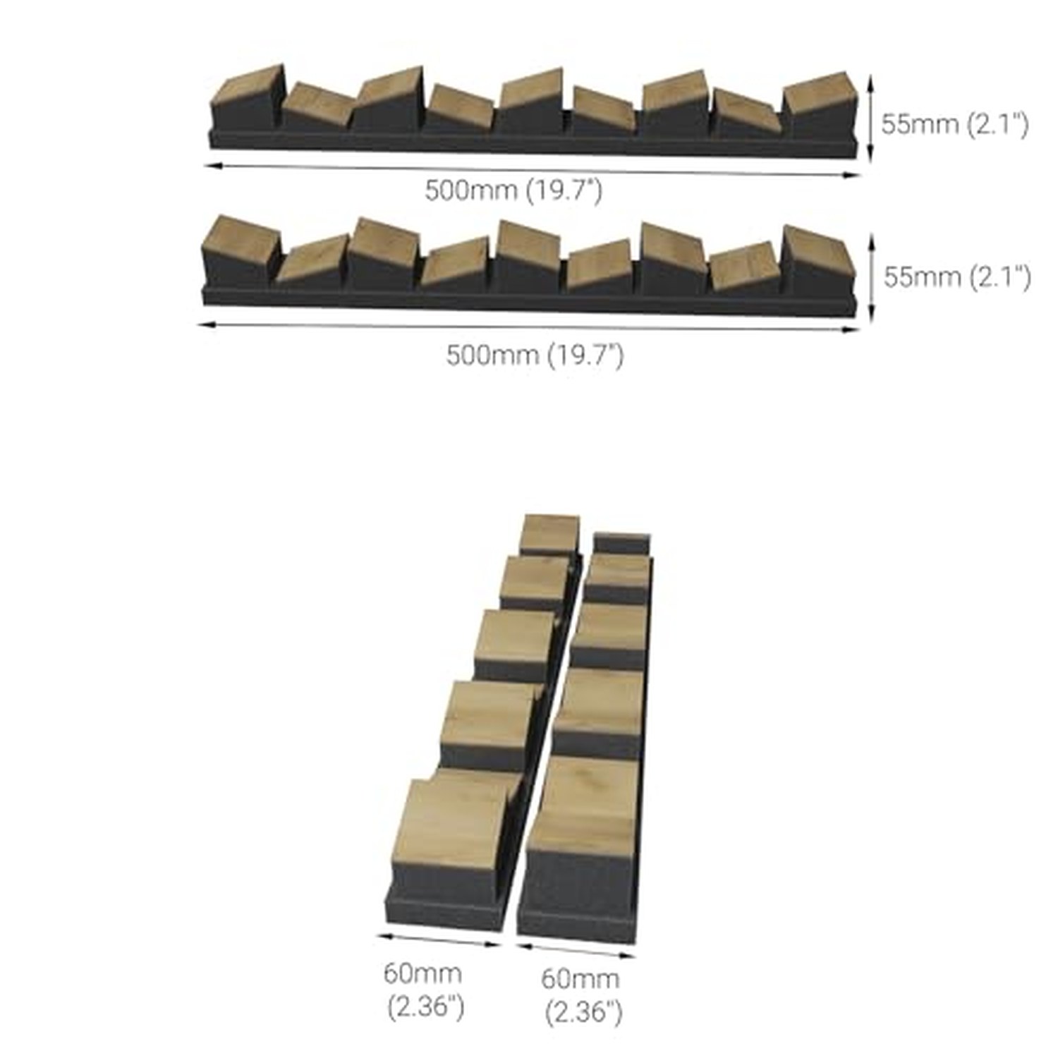 18-Pack Acoustic Slat Wall Stripes, Wooden HDF Decorative Diffuser - Oak (ZARINA) — image 5