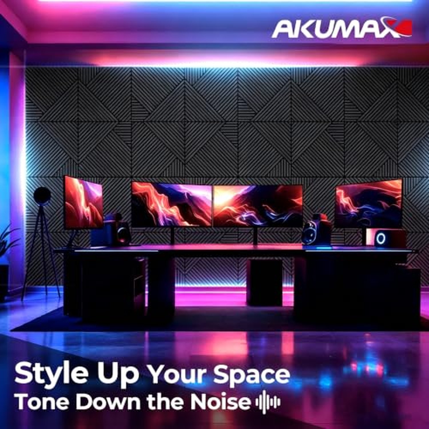 AKUMAX Self-Adhesive Soundproof Wood Wall Panels - Gray, 8-Pack, 60x60cm — image 6