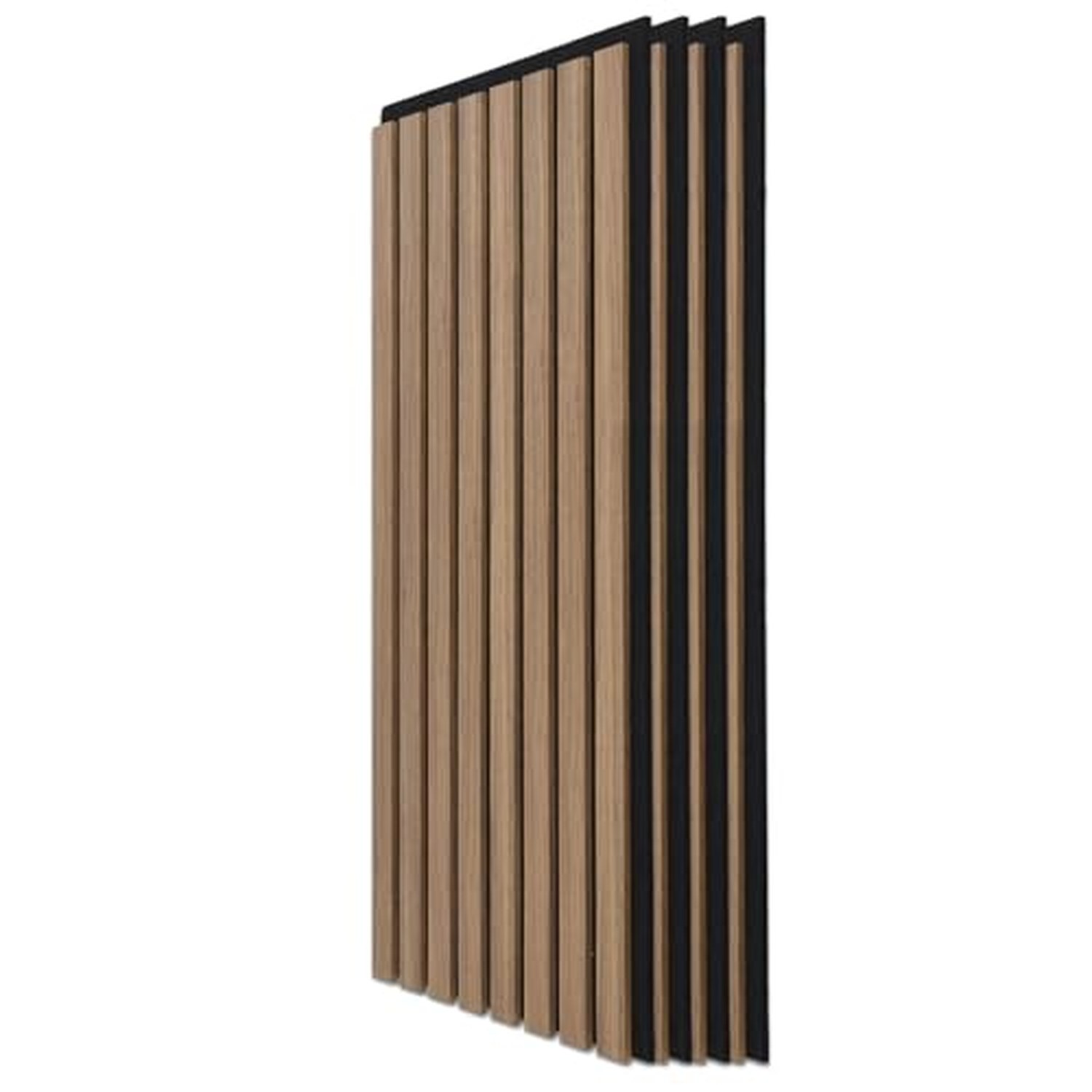 Art3d 4-Pack Acoustic Wood Slat Wall Panels, Fluted - Dark Walnut, 23.6x11.8in