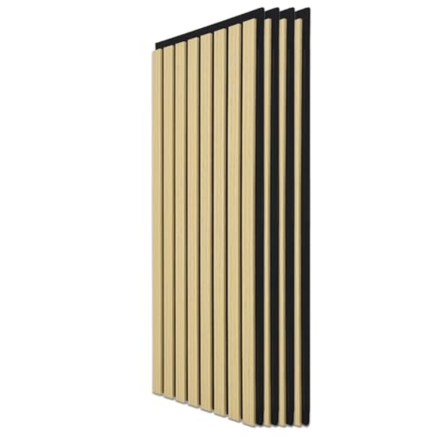 Art3d 4-Pack Acoustic Wood Slat Wall Panels, Fluted - Oak, 23.6x11.8in