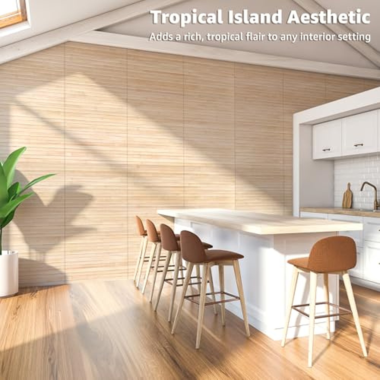 Art3d Natural Bamboo Wall Panel, Carbonized, 12 x 96 Inch — image 2