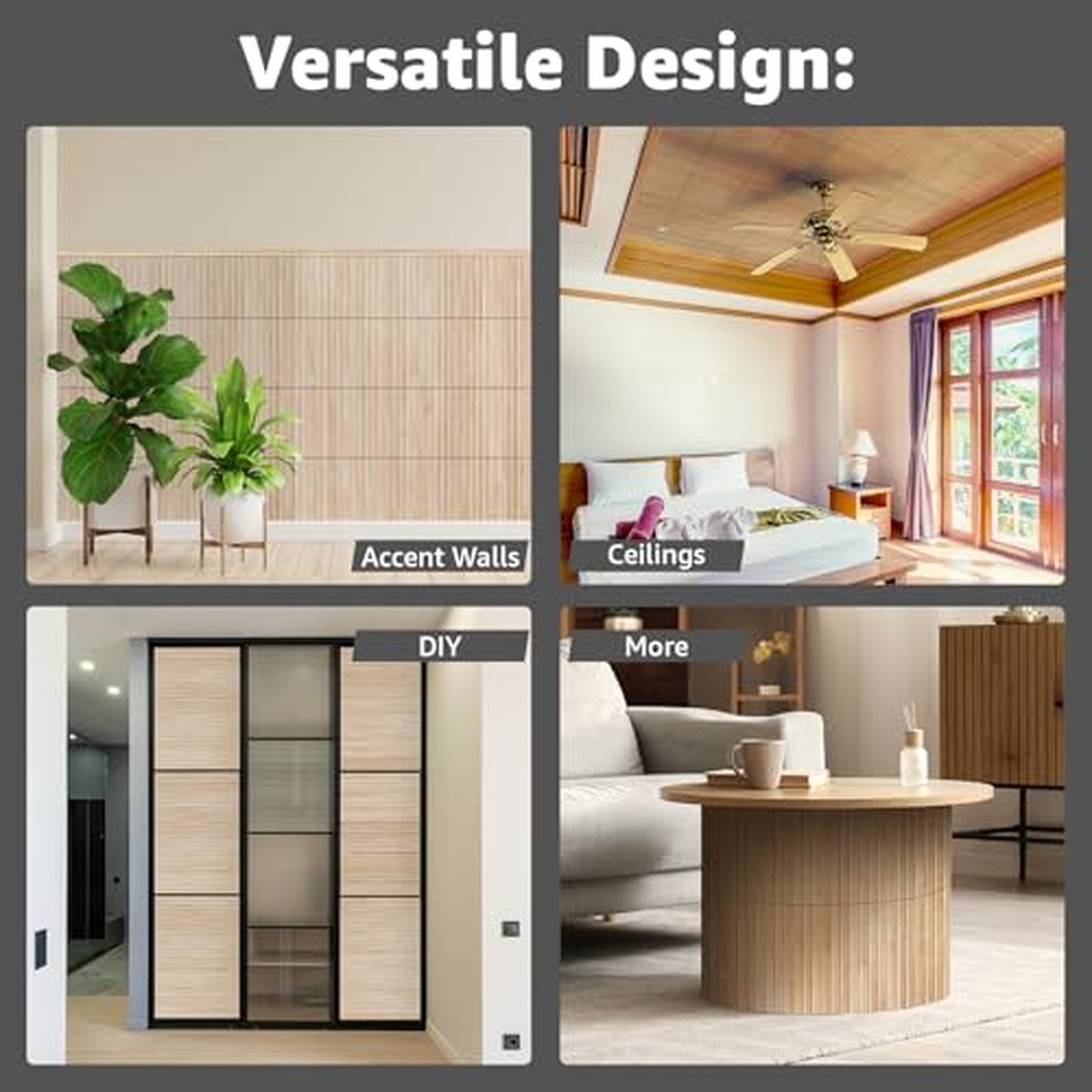 Art3d Natural Bamboo Wall Panel, Carbonized, 12 x 96 Inch — image 3