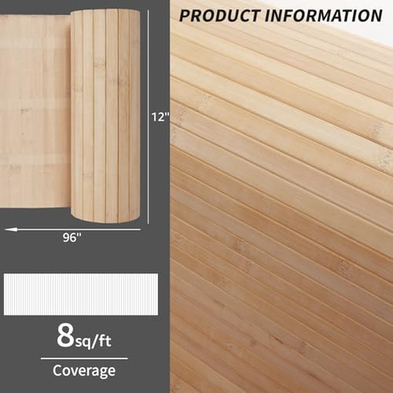 Art3d Natural Bamboo Wall Panel, Carbonized, 12 x 96 Inch — image 4