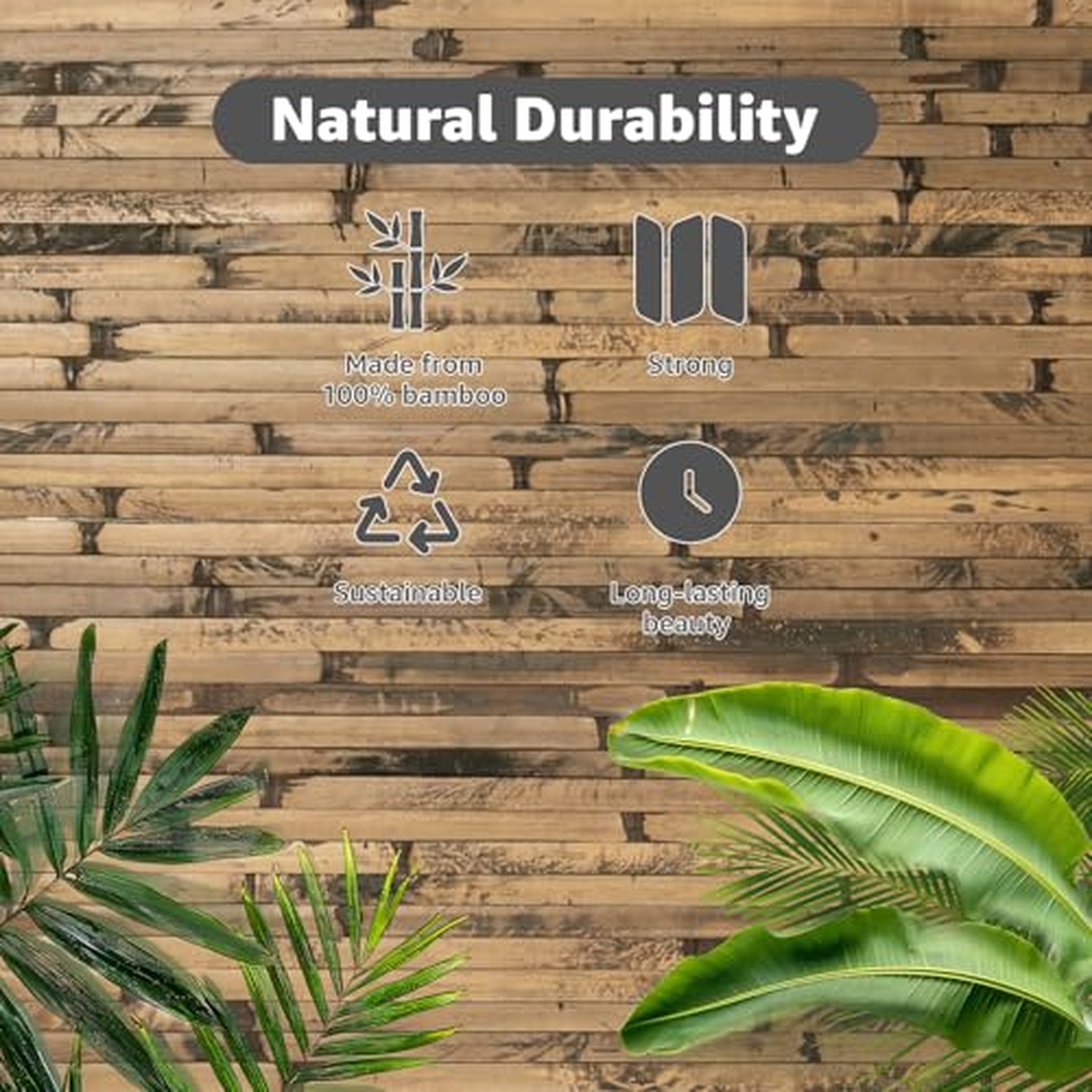 Art3d Natural Bamboo Wall Panel, Dark Burned, 12 x 96 Inch — image 6