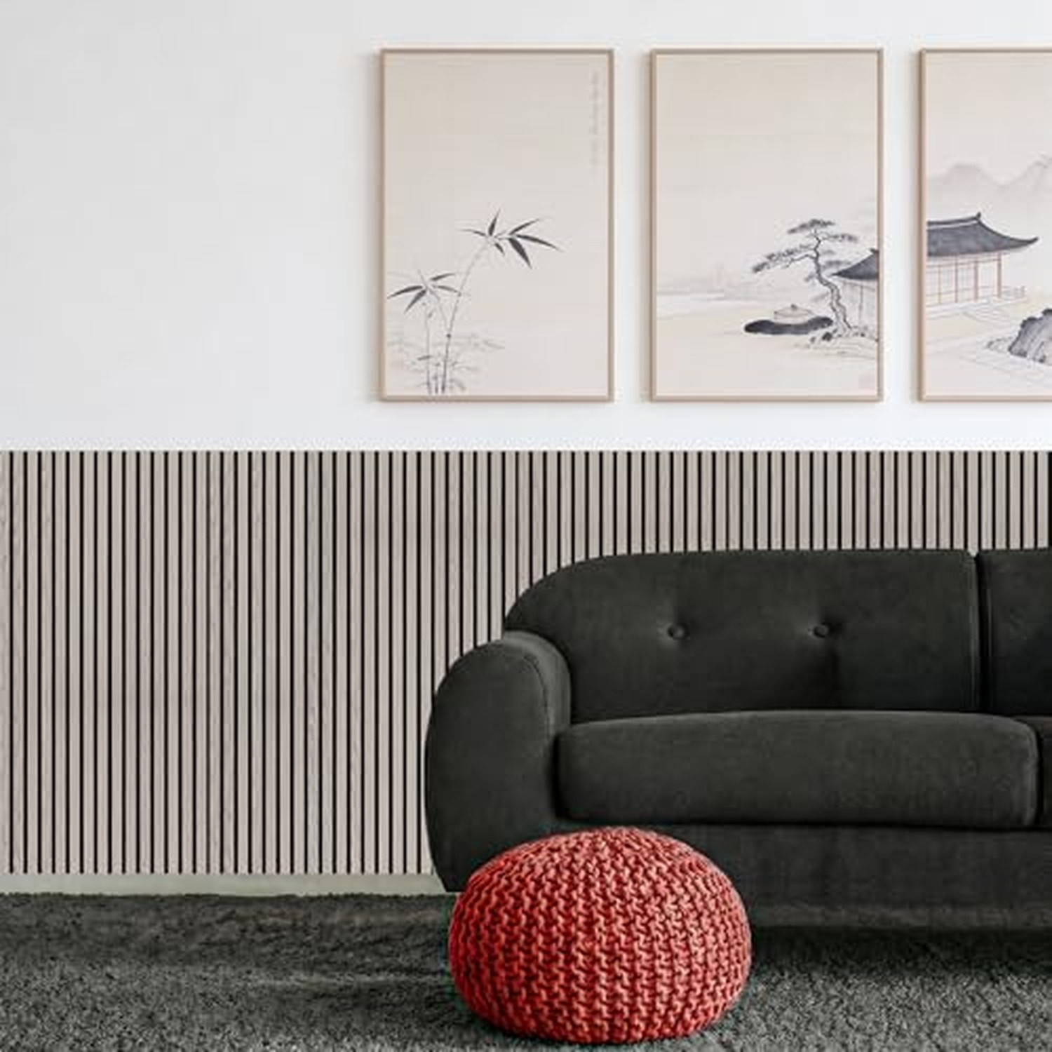Decoranddecor Acoustic Slat Wood Wall Panel - Grey, 120x60cm — image 2