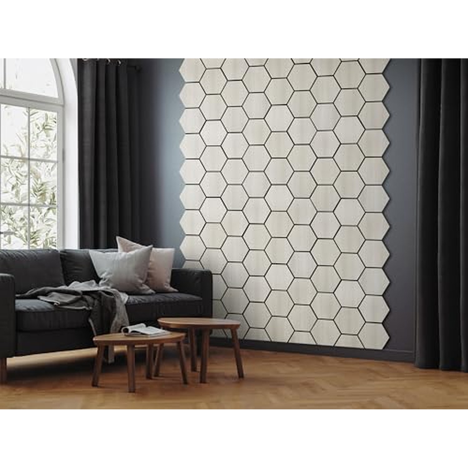 Fuse Acoustic Wooden Hexagon Wall Panel - White Oak — image 2