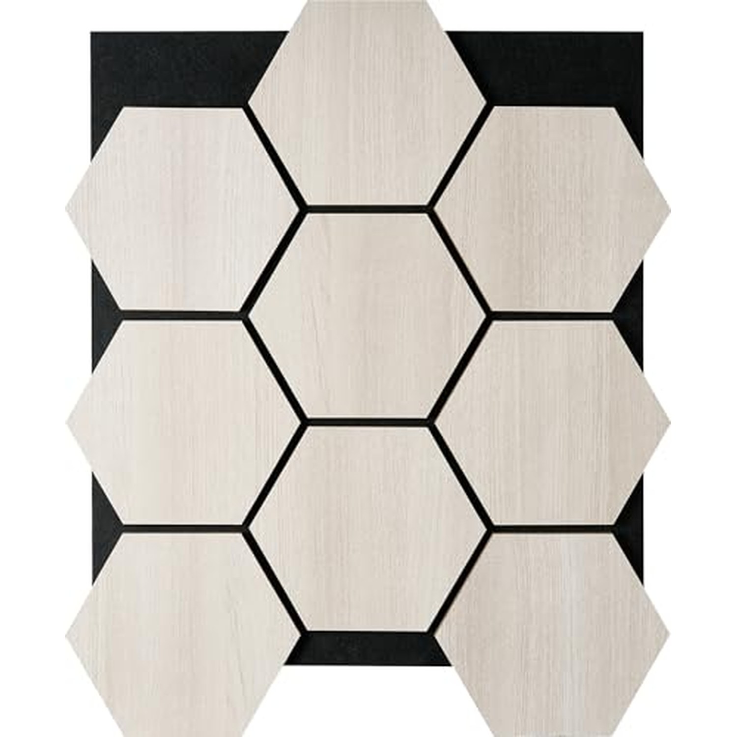 Fuse Acoustic Wooden Hexagon Wall Panel - White Oak