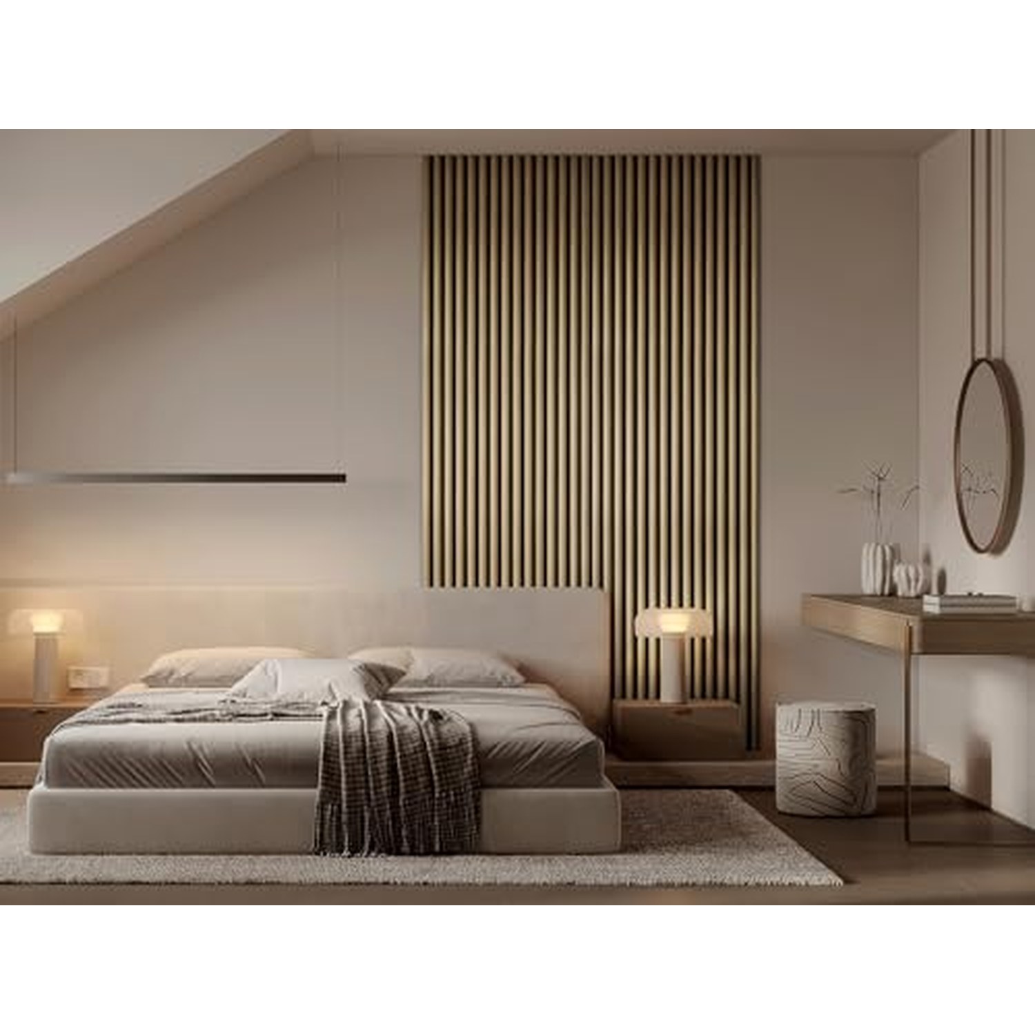 Fuse Acoustic Wooden Reeded Wall Panel - Natural Oak, 2.4m x 0.6m — image 2