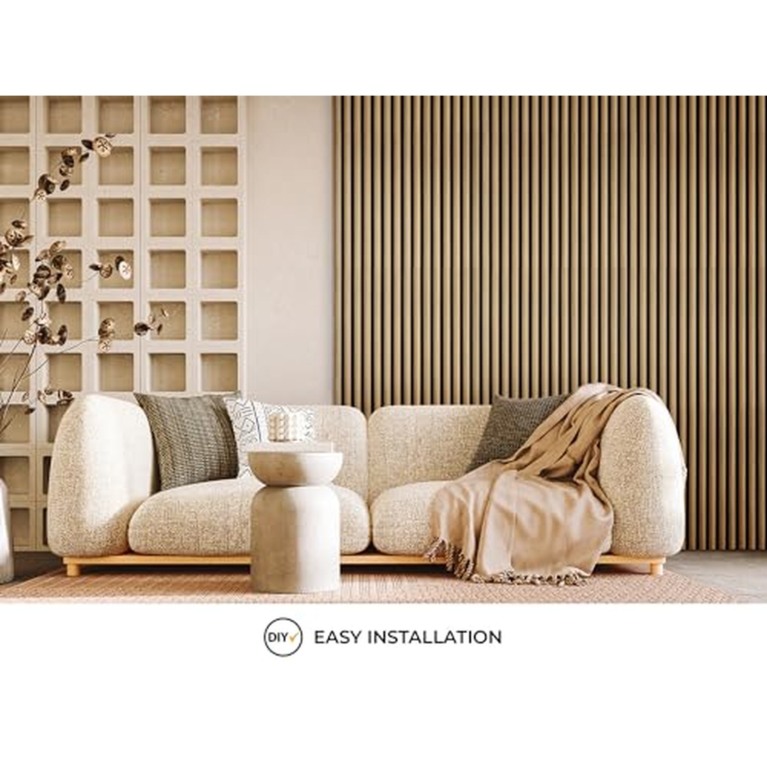 Fuse Acoustic Wooden Reeded Wall Panel - Natural Oak, 2.4m x 0.6m — image 4