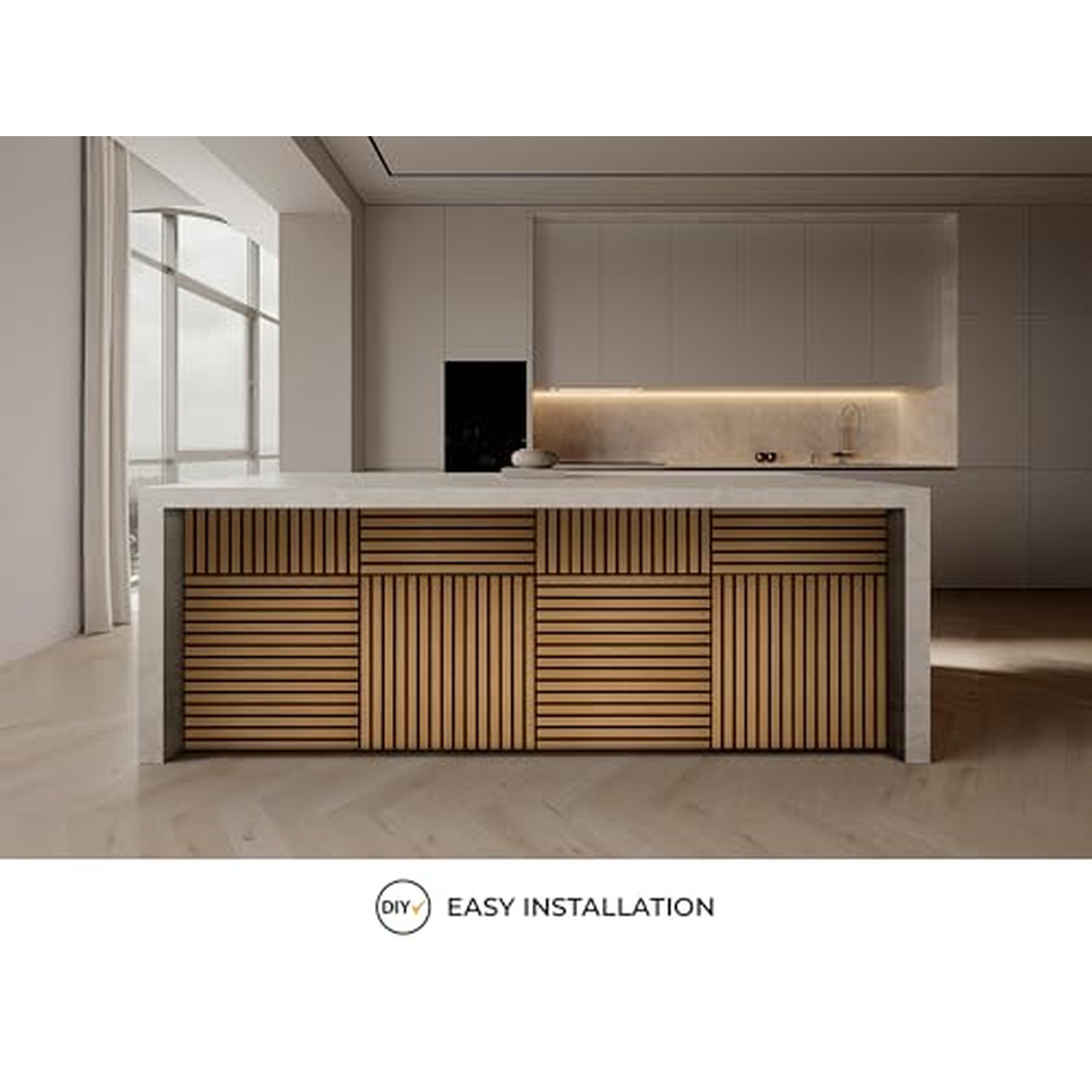 Fuse Acoustic Wooden Slatted Wall Panel - Natural Oak, 60x60cm — image 4