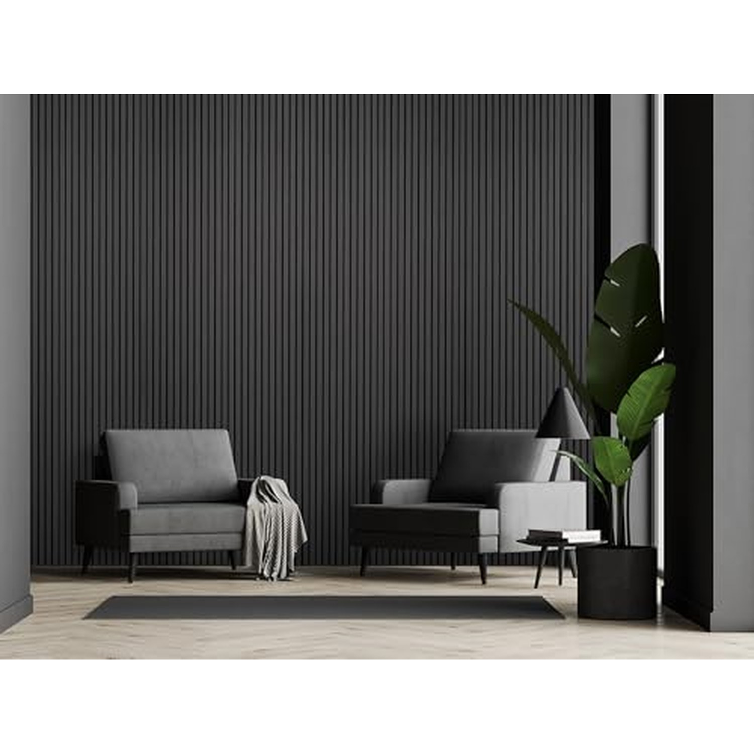 Fuse Acoustic Wooden Wall Panel - Charcoal Oak, 240x60cm — image 2