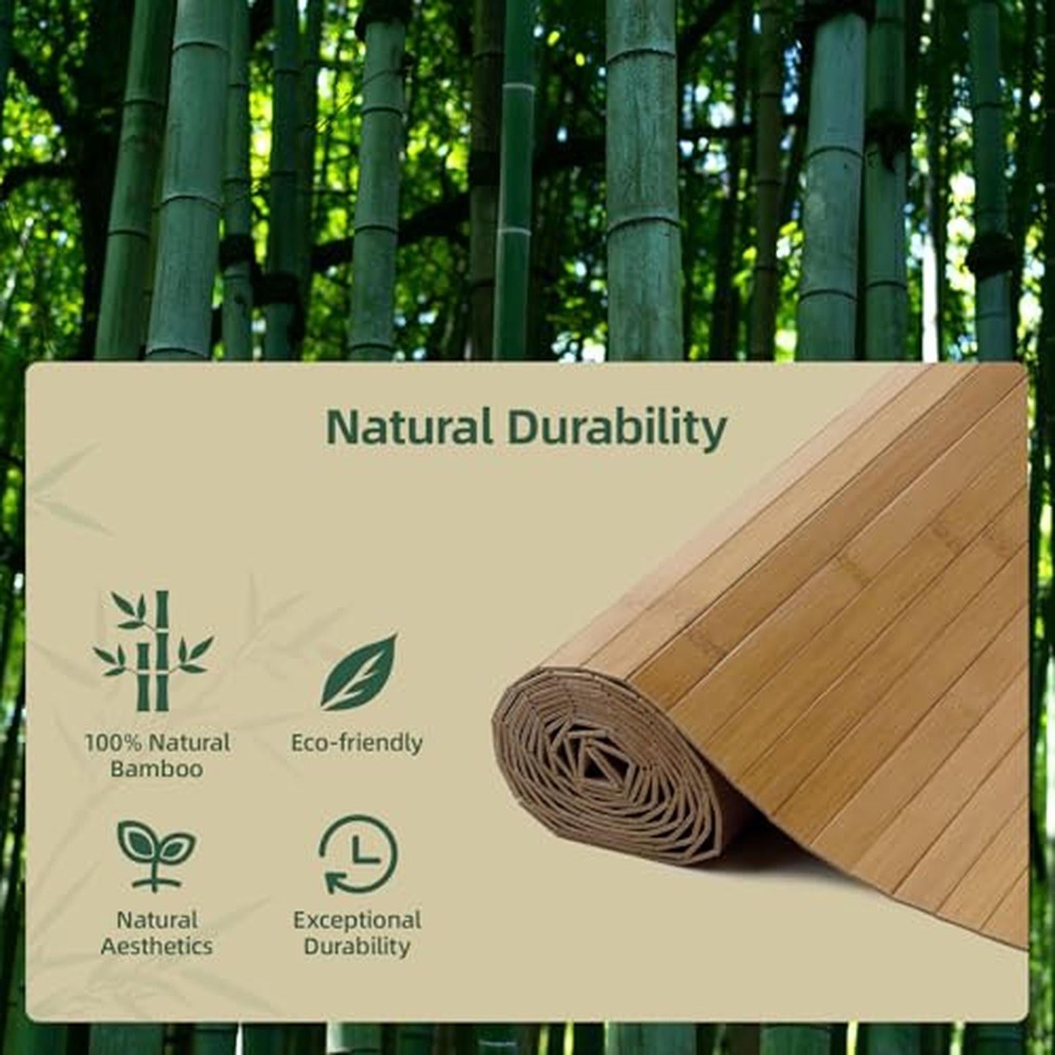 Vieshful Natural Bamboo Wall Panel, Flexible Carbonized, 40x240cm — image 6